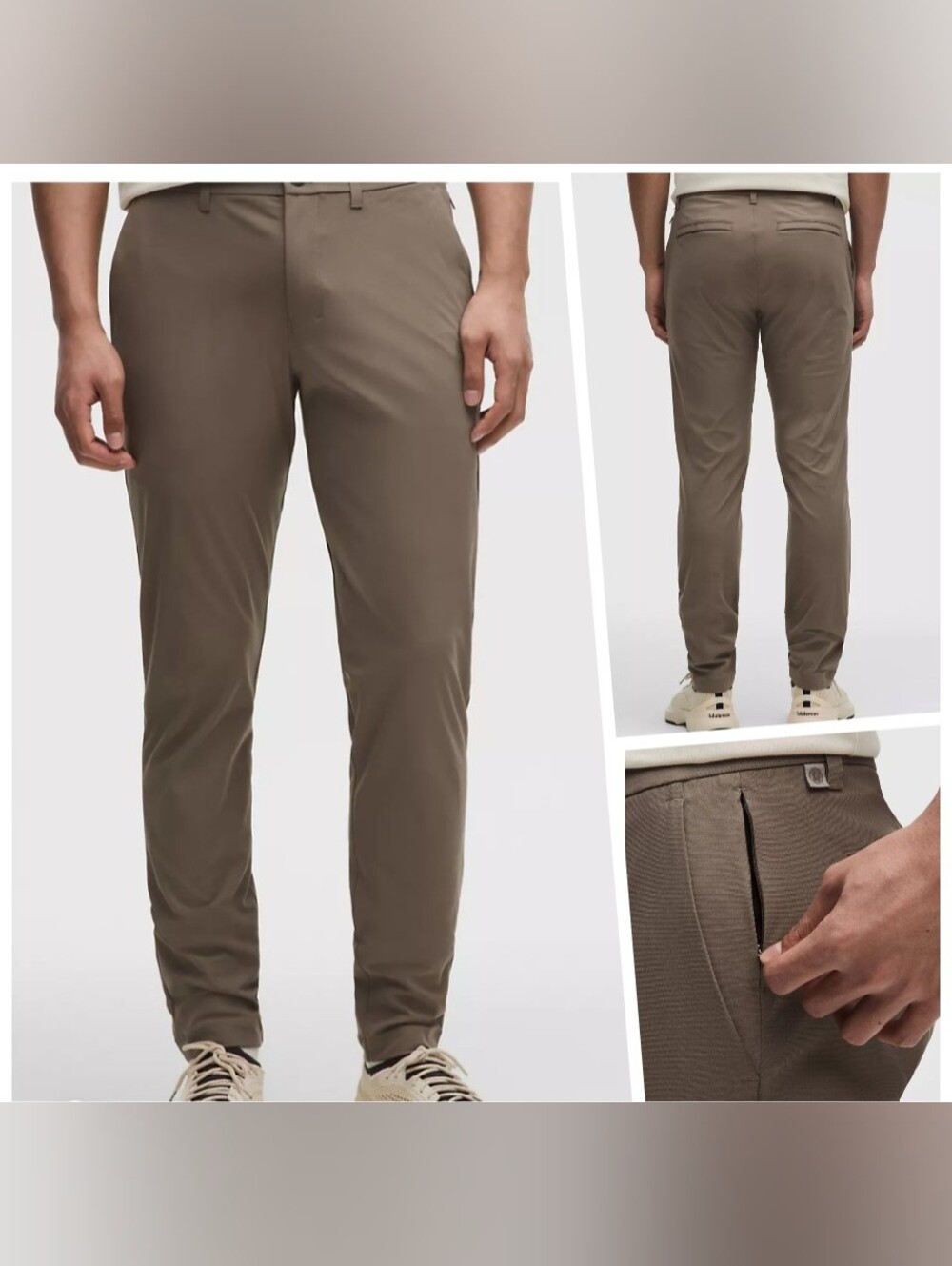 Lululemon Commission Slim Warpstreme ABC Chino Pants -Taupe  Golf Trousers 40x26